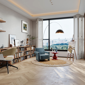 现代 书房 书房起居室
