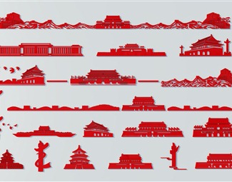中式红色宣传墙