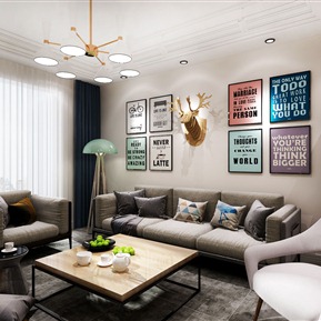 北欧 客餐厅 客厅餐厅组合