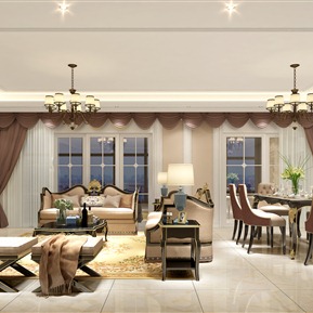 美式 客厅 客餐厅