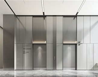 现代地下室电梯厅