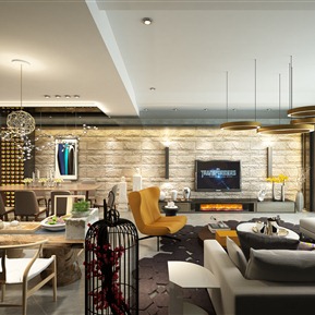 新中式 客厅 客餐厅