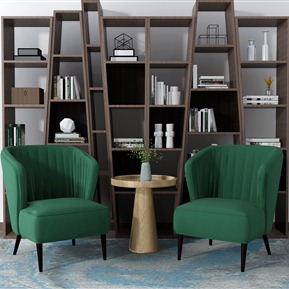 北欧 书架 书柜装饰柜休闲椅组合