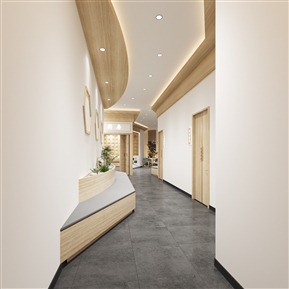 新中式 走廊 中医院走廊