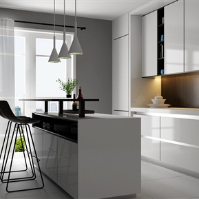 现代 厨房 厨房吧台