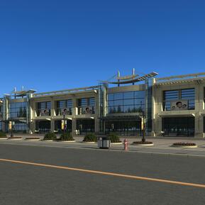 现代 商业街 办公楼