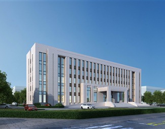 现代办公楼大门口