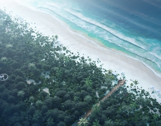 现代 海滩 海边海浪海水沙滩