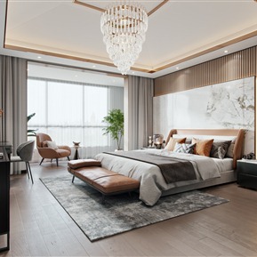 轻奢 卧室 主卧室