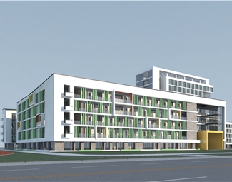 现代学校建筑模型