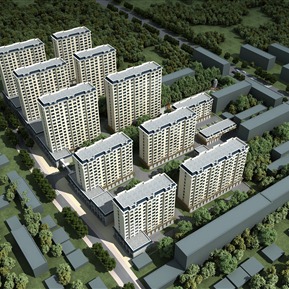 现代 住宅区 回迁房