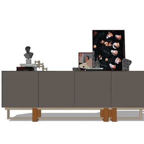 现代 茶几 意式边柜茶几组合