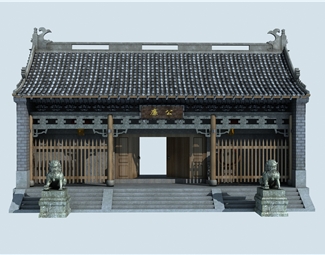 中式小青砖建筑