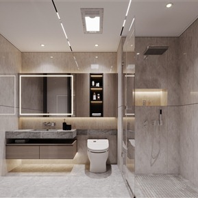 现代 卫生间 卧室 衣帽间