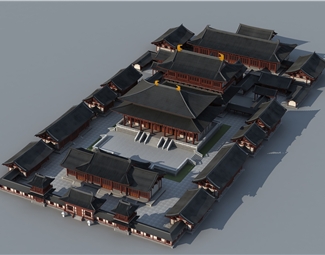 中式中式建筑半鸟瞰