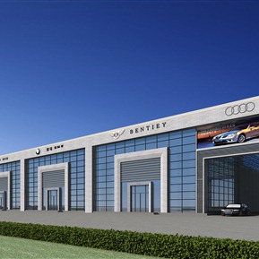 现代 4s店建筑 四店汽车销售